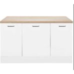 T Designo Devin Mutfak Alt Modül Beyaz 130 cm Suntalam Malzemeden Modern Tasarım ile Geniş Depolama