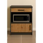 T Designo Dora Çok Amaçlı Dolap - Mikrodalga - Erzak - Mutfak - Kiler Dolabı - 60 cm - Atlantik Çam - Antrasit