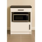 T Designo Dora Çok Amaçlı Dolap - Mikrodalga - Erzak - Mutfak - Kiler Dolabı - 60 cm - Beyaz - Antrasit