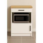 T Designo Dora Çok Amaçlı Dolap - Mikrodalga - Erzak - Mutfak - Kiler Dolabı - 60 cm - Beyaz - Atlantik Çam