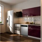 T Designo Hima Hazır Mutfak Dolabı 140 Cm Parlak Beyaz Laminat Tezgah ile Suntalam Malzeme Modern Tasarım