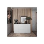 T Designo Jive Mutfak 2 Kapaklı-3 Çekmeceli Alt Modül -140 Cm - Çok Amaçlı Dolap -Beyaz-Tezgah Dahil
