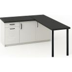 T Designo May Mutfak Adası-L Mutfak Adası-1 Çekmeceli 3 Kapaklı-Çok Amaçlı Dolap-Alt Modül-Kiler -150 cm - Antrasit - Beyaz