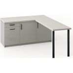 T Designo May Mutfak Adası-L Mutfak Adası-1 Çekmeceli 3 Kapaklı-Çok Amaçlı Dolap-Alt Modül-Kiler -150 cm - Beyaz