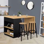 T Designo Milena Mutfak Adası - Alt Modül 130 cm Antrasit-Atlantik Çam