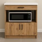 T Designo Nexa Çok Amaçlı Dolap - Mikrodalga - Erzak - Mutfak - Kiler Dolabı - 80 cm - Atlantik Çam - Beyaz