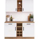 T Designo Papatya 2 Çekmeceli 4 Kapaklı Çok Amaçlı Dolap-Mutfak Dolabı-Mikrodalga-Kiler Dolabı-Kahve Köşesi - Beyaz - Atlantik Çam