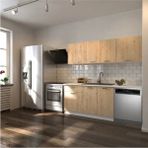 T Designo Patos Modern Mutfak Dolabı 200 cm Beyaz Laminat Tezgah Dahil Suntalam Malzeme ile Geniş Depolama