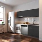 T Designo Puka 200CM Modern Mutfak Dolabı Parlak-Beyaz Laminat Malzeme ile Geniş Depolama Alanı Sağlar