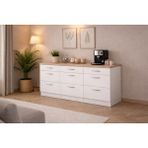 T Designo Sia 9 Çekmeceli Mutfak Alt Modül-Çok Amaçlı Dolap-Kiler Dolabı 180 cm Beyaz -Tezgah Dahil
