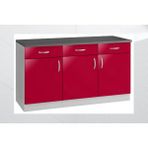 T Designo Tdesigno Boran Mutfak Çekmeceli Alt Modül -Çok Amaçlı Dolap 180 cm Kırmızı