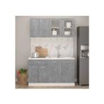 T Designo Tdesigno Efsun Mutfak 140 Cm Tezgah Dahil Değil - Beton Görünümlü - Cam Kapak
