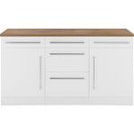 T Designo Tdesigno Mutfak Çekmeceli Alt Modül 180 cm Beyaz Geniş Depolama Alanı ile MDF & Suntalam