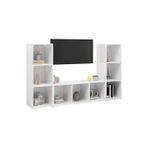 T Designo Tdesıgno Nehir Kitaplıklı Televizyon Sehpası - Ünitesi -Kitaplık-Beyaz 150 cm 9 Raflı