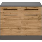 T Designo Tdesigno Odin Mutfak Çekmeceli Alt Modül - Dolap 120 cm Antrasit-Meşe/ Tezgah Dahil