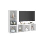 T Designo Tdesıgno Tolga Kitaplıklı Televizyon Sehpası - Ünitesi -Kitaplık-Beyaz 120 cm 6 Raflı
