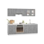 T Designo Tdesigno Tuana Mutfak 210 Cm-Beton Görünümlü Kapak - Tezgah Dahil