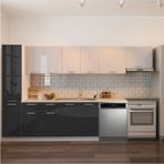 T Designo Tiran Hazır Mutfak Dolabı Beyaz Laminat Tezgah Dahil 320 cm Modern Tasarım ve Geniş Depolama
