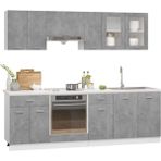 T Designo Tuana Mutfak Dolabı Modern Tasarım 210 cm Suntalam Malzeme Beton Görünümlü Kapak - Beyaz