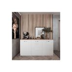 T Designo Twist Mutfak 3 Kapaklı Alt Modül -180 Cm - Çok Amaçlı Dolap -Beyaz-Tezgah Dahil