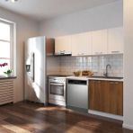 T Designo Ulza 200 cm Hazır Mutfak Dolabı Beyaz Laminat Tezgah ile Modern Tasarım ve Geniş Depolama