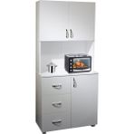 T Designo Zeren Çok Amaçlı Dolap-Mikrodalga Dolabı-Erzak Dolabı-3 Çekmeceli -Kiler Dolabı-Mutfak Dolabı- Beyaz