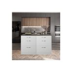 T Designo Zumba Mutfak Adası -6 Çekmeceli Alt Modül- Çok Amaçlı Dolap 120 Cm Tezgah Dahil