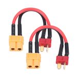 T fiş Erkek to Dişi Kablo, 2pcs/set 4 Tipe T to T fiş Adaptör kabloları, Silikon Ceket, Erkek Ila Dişi Konektörler, 14awg 10cm, (T-Plug erkek ila dişi)
