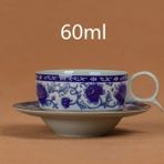 T Mavi ve Beyaz Çiçek Çay Fincan Tabağı ile Porselen Çay Kase Jingdezhen Seramik Kung Fu Çay Fincanı Kahve Bira Şarap Kupası (Yurt Dışından) - 1 Adet - Renkli - 1 lt