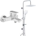 T-MAY ECA Dalia Banyo Bataryası+ Banyo Çamlıca Kare Tepe Duş Takımı Seti Paslanmaz Krom