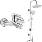 T MAY Eca Delta Banyo Bataryası+t-may Banyo Lidya Oval Tepe Duş Takımı Seti Paslanmaz Krom Gümüş