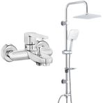 T-MAY ECA Nita Banyo Bataryası+ Banyo Çamlıca Kare Tepe Duş Takımı Seti Paslanmaz Krom