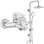T MAY Eca Nita Banyo Bataryası+t-may Banyo Bostan Oval Tepe Duş Takımı Seti Paslanmaz Krom Gümüş