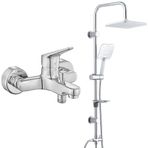 T-MAY ECA Spylos Banyo Bataryası+ Banyo Çamlıca Kare Tepe Duş Takımı Seti Paslanmaz Krom
