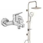T MAY Eca Spylos Banyo Bataryası+t-may Banyo Ayvacık Elips Tepe Duş Takımı Seti Paslanmaz Krom Gümüş