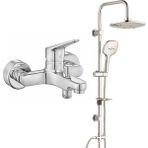 T-may Eca Spylos Banyo Bataryası+T-May Banyo Ayvacık Elips Tepe Duş Takımı Seti Paslanmaz Krom