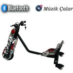 T-Scooter Drift Car Elektrikli Kaykay Hoverboard Siyah-Beyaz-Kırmızı - Siyah-Kırmızı