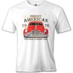 T-Shirt Amerikan Klasik Araba Beyaz Erkek Tshirt - 2XL