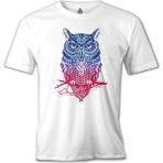 T-Shirt Baykuş Beyaz Erkek Tshirt - M