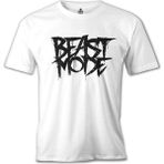 T-Shirt Bodybuilding - Beast Mode Beyaz Erkek Tshirt - XL