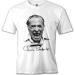 T-Shirt Charles Bukowski Beyaz Erkek Tshirt - XL