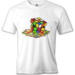 T-Shirt Color Cubes Beyaz Erkek Tshirt - XL