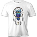 T-Shirt Düş Kapanı - Baykuş Beyaz Erkek Tshirt