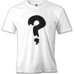 T-Shirt Esrarengiz Kasaba - Soru Işareti Beyaz Erkek Tshirt - XXXL
