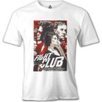 T-Shirt Fight Club Beyaz Erkek Tshirt - XL