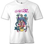 T-Shirt Gorillaz - Band Beyaz Erkek Tshirt - 2XL