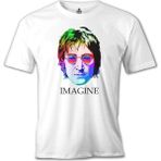 T-Shirt John Lennon - Imagine Beyaz Erkek Tshirt - XL