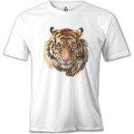 T-Shirt Kaplan - Yüz Beyaz Erkek Tshirt - 2XL