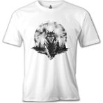T-Shirt Kurt ve Ay 2 Beyaz Erkek Tshirt - M