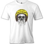 T-Shirt Kurukafa - Helmet Beyaz Erkek Tshirt - XXXL